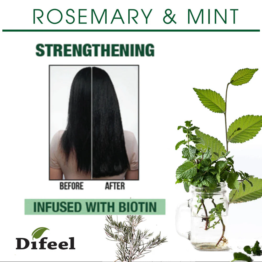 Difeel Rosemary and Mint Hair Strengthening Conditioner with Biotin 355ml - Image 3